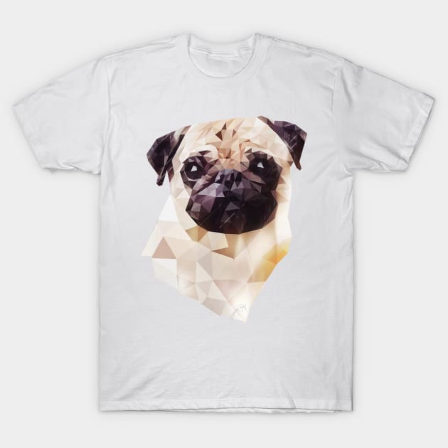 Pug (Low Poly) T-Shirt by lunaroveda